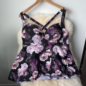 EUC Floral tankini top